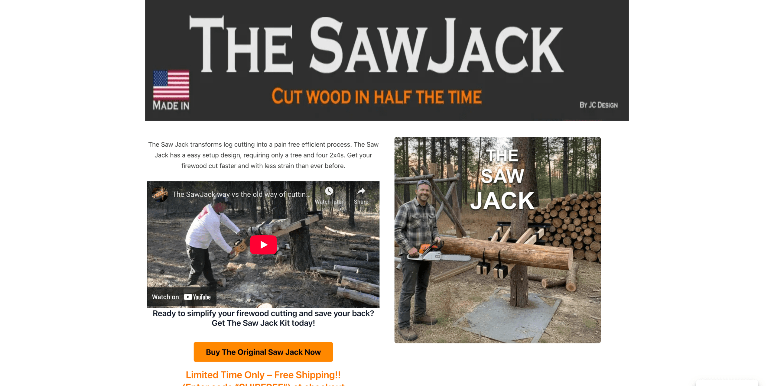 Saw Jack Firewood Tool