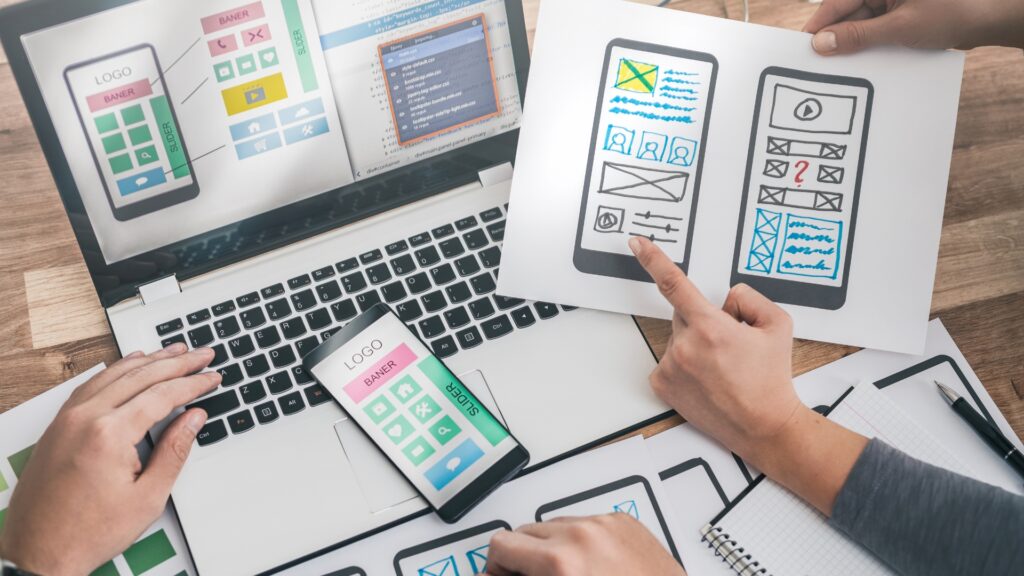 Why your website is not converting example showing mobile wireframe design and layout planning by Deacon Solutions