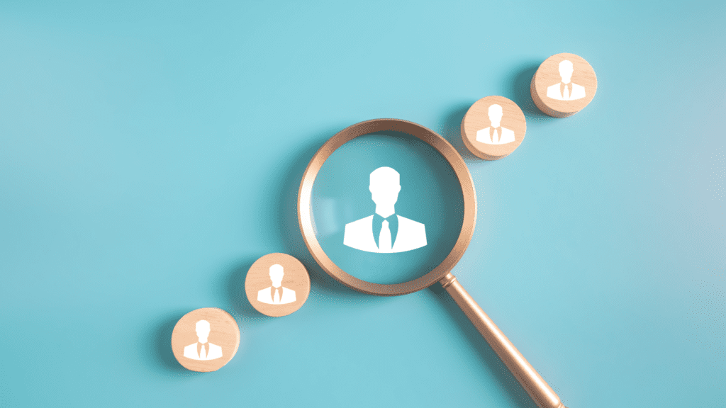 Deacon Solutions Google Business Profile Optimization Guide illustration of local search targeting and customer discovery with a magnifying glass
