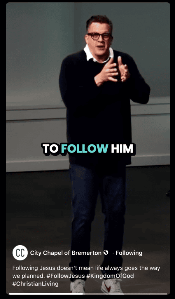 City Chapel of Bremerton social media post examples created for reels and posts
