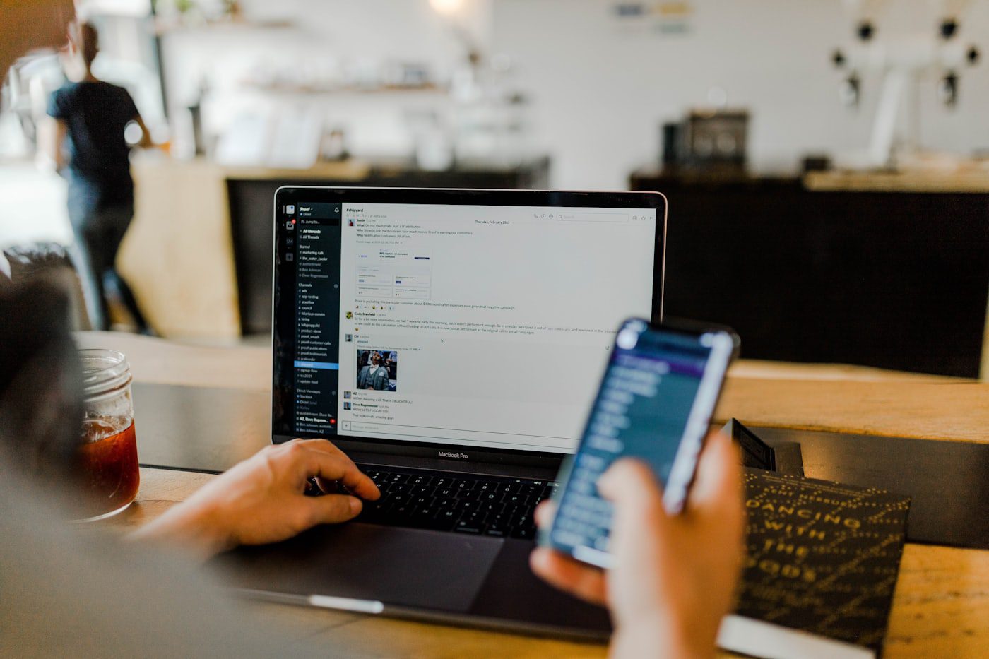 A laptop showing email marketing and digital communication work
